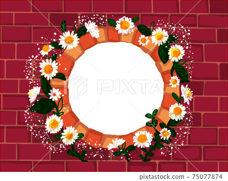 Brick and flower frame Brick and flower frame 75077874