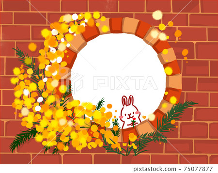 Mimosa and rabbit frame Mimosa and rabbit frame 75077877