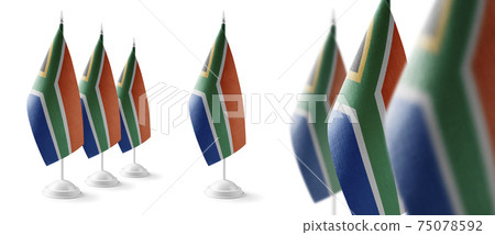 Set of South Africa national flags on a white background 75078592
