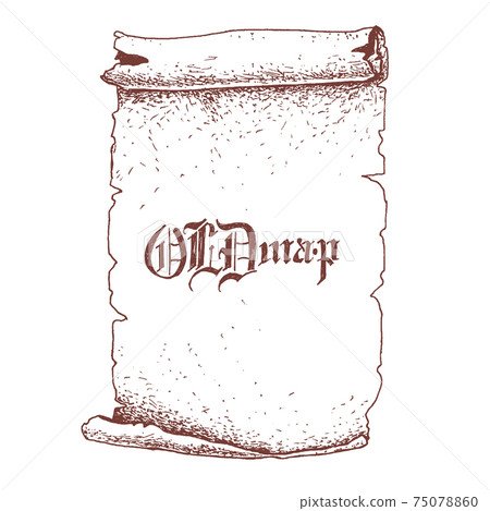 Vector hand drawn antique scroll and old paper. Sketchy style illustration. Vector hand drawn antique scroll and old paper. Sketchy style illustration. 75078860