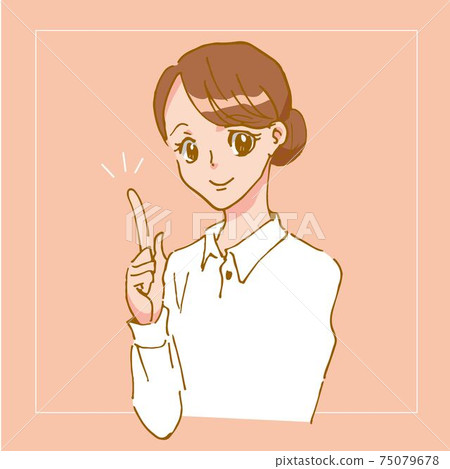 手繪卡通風格的美麗女人 75079678