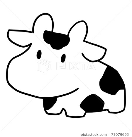 Illustration of a cute Holstein cow - Stock Illustration [75079693] - PIXTA