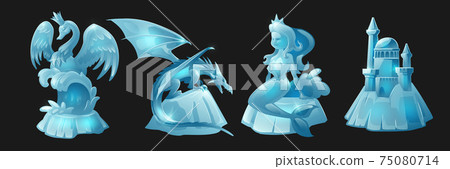 Ice sculptures, statues of swan, dragon, castle Ice sculptures, statues of swan, dragon, castle 75080714
