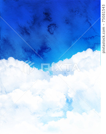 天上的雲水彩風景 75081543