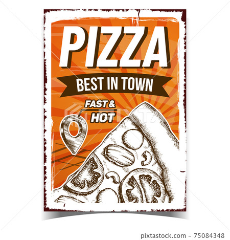 Pizza Delicious Dish Advertising Poster Vector 75084348