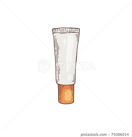 Tube with cream for facial care or makeup, cosmetic for beauty skin. Tube with cream for facial care or makeup, cosmetic for beauty skin. 75086014