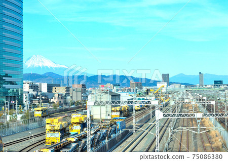 Higashi-Shizuoka Station with a view of Mt. Fuji Higashi-Shizuoka Station with a view of Mt. Fuji 75086380