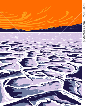 The Badwater Basin in Death Valley National Park Inyo County California United States of America WPA Poster Art The Badwater Basin in Death Valley National Park Inyo County California United States of America WPA Poster Art 75086870
