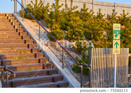 Fukushima Prefecture Iwaki Yotsukura Tsunami Evacuation Sign 75088215
