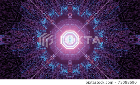 Shiny geometric pattern in neon colors 3d illustration Shiny geometric pattern in neon colors 3d illustration 75088690