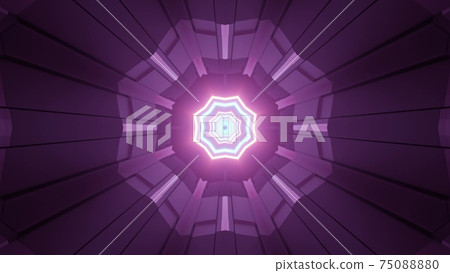 Shiny purple geometric pattern with neon lines 3d illustration Shiny purple geometric pattern with neon lines 3d illustration 75088880