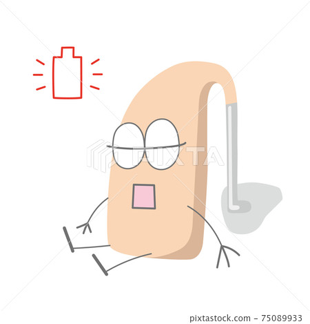 Illustration of hearing aid for ears Battery dead 75089933
