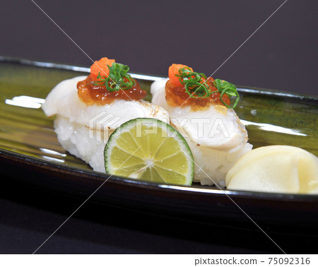 Grilled blowfish nigiri sushi 75092316