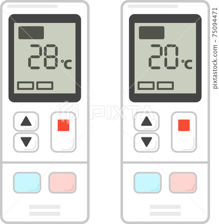 空調控制器設置為28度和20度 空調控制器設置為28度和20度 75094471