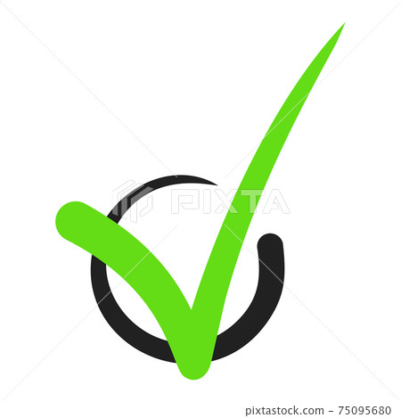 Check mark stickers. Vector. Sign to indicate consent or inclusion Check mark stickers. Vector. Sign to indicate consent or inclusion 75095680