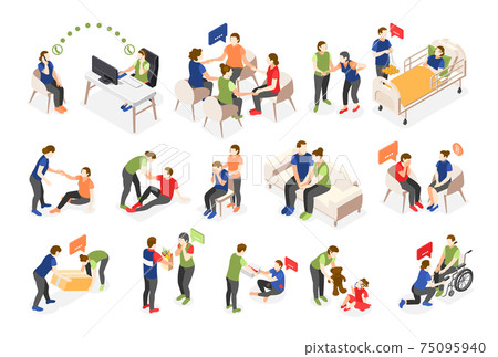 Mutual Help Icons Set 75095940