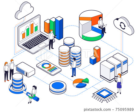 Big Data Science Analysis Isometric Concept 75095989