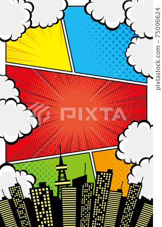 美式漫畫風格框架拆分框架素材 75096624