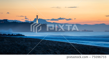 Biarritz lighthouse at sunset, France 75096733