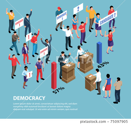 Isometric Democracy System Background Isometric Democracy System Background 75097905