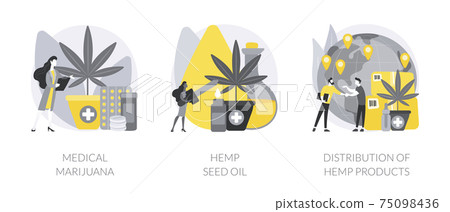 Medical cannabis abstract concept vector illustrations. Medical cannabis abstract concept vector illustrations. 75098436