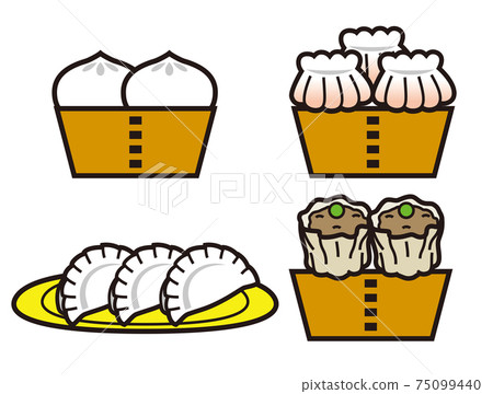 Dim sum icon set 75099440