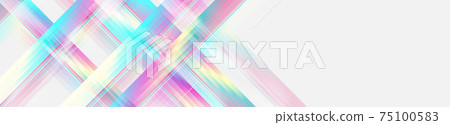 Holographic glossy pixelated stripes geometric abstract tech banner 75100583