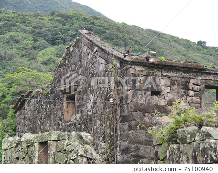 Old stone brick abandoned building in Taiwan Old stone brick abandoned building in Taiwan 75100940