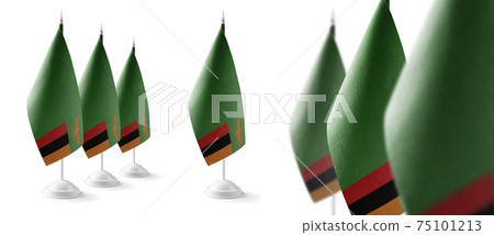 Set of Zambia national flags on a white background Set of Zambia national flags on a white background 75101213
