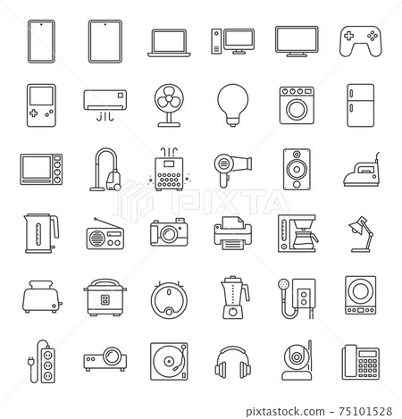 Outline home appliances Icons. 75101528
