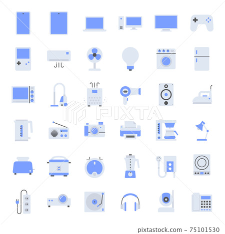 Flat home appliances Icons. 75101530