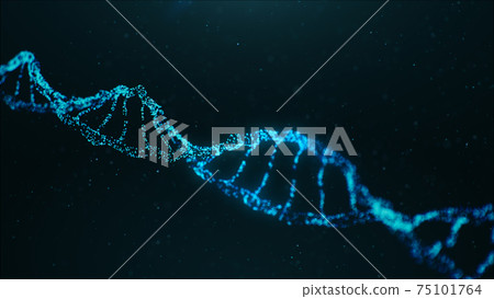 3D illustration DNA molecule, the human genome. Concept medicine, biotechnology, chemistry and artificial intelligence, DNA double helix 3D illustration DNA molecule, the human genome. Concept medicine, biotechnology, chemistry and artificial intelligence, DNA double helix 75101764