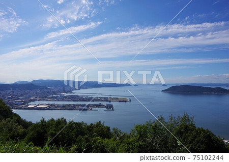 View of Takamatsu city from Yashima, Kagawa prefecture 75102244