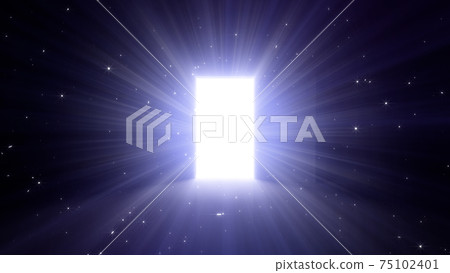 The door to a bright future, the road to heaven and success. 3D illustration 75102401