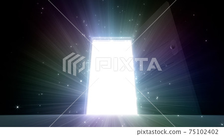 The door to a bright future, the road to heaven and success. 3D illustration 75102402