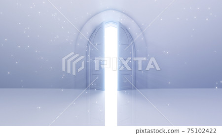 The door to a bright future, the road to heaven and success. 3D illustration The door to a bright future, the road to heaven and success. 3D illustration 75102422