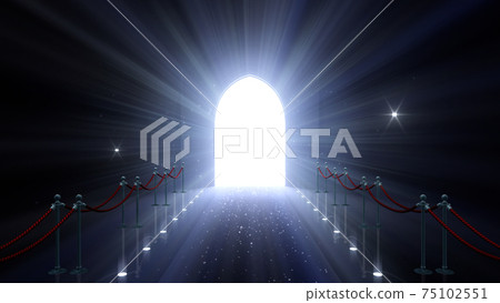 The door to a bright future, the road to heaven and success. 3D illustration 75102551