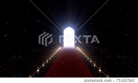 通向光明未來的大門，通向天堂和成功之路。 3D插圖 75102562