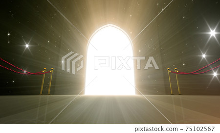 The door to a bright future, the road to heaven and success. 3D illustration 75102567
