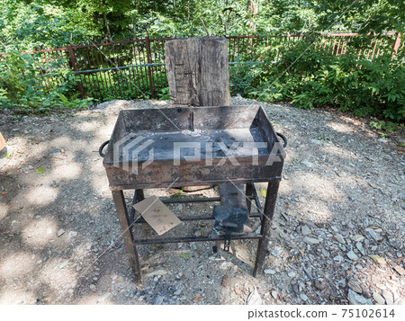 Barbecue grill on the background of forest 75102614