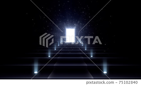 Door to a bright future, stairs to heaven and success. 3D illustration Door to a bright future, stairs to heaven and success. 3D illustration 75102840