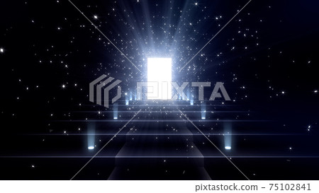 Door to a bright future, stairs to heaven and success. 3D illustration 75102841