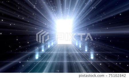 Door to a bright future, stairs to heaven and success. 3D illustration 75102842