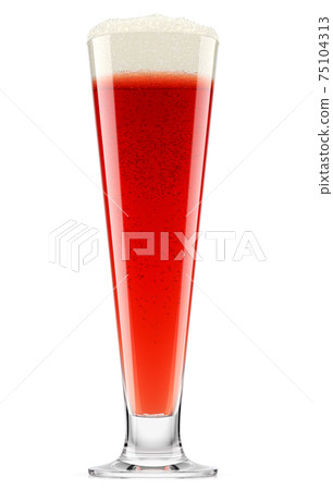 Frosty glass of fresh draft beer with bubble froth isolated on white background. Frosty glass of fresh draft beer with bubble froth isolated on white background. 75104313