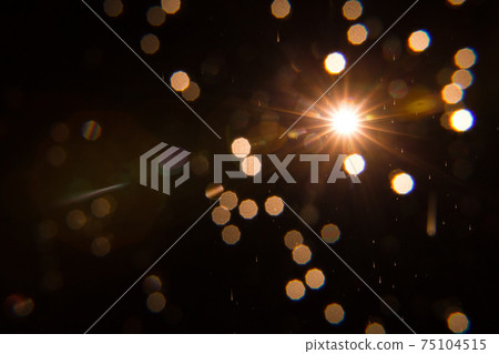 Lens Flare ,Sun Flare on black background object design Lens Flare ,Sun Flare on black background object design 75104515