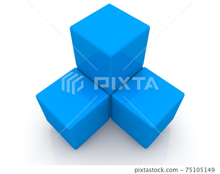 Blue toy cube construction 75105149