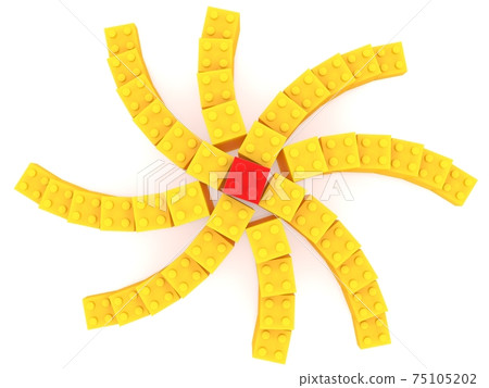 Abstract sun figure from toy bricks 75105202