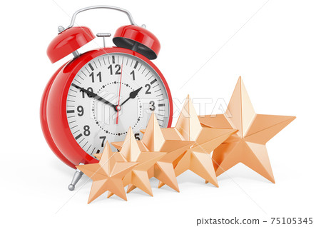 Customer rating of alarm clock. 3D rendering 75105345