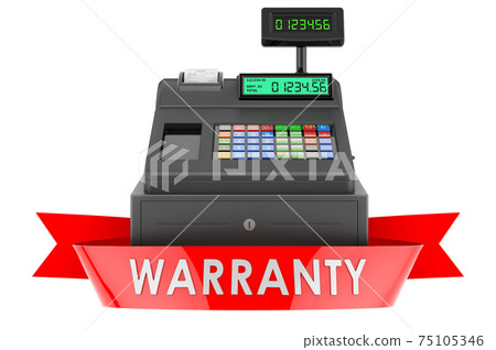 Cash register warranty concept. 3D rendering 75105346