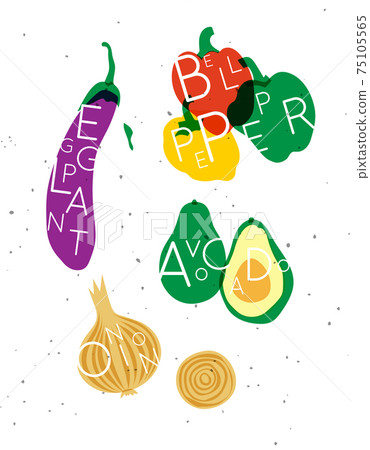 Vegetable set eggplant, pepper, avocado, onion 75105565